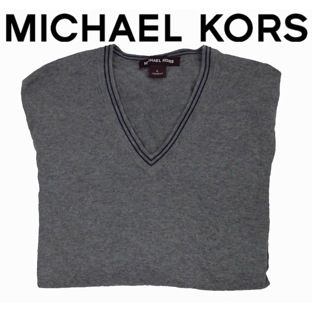 Michael Kors Grey Long Sleeve Cotton Knit Sweater